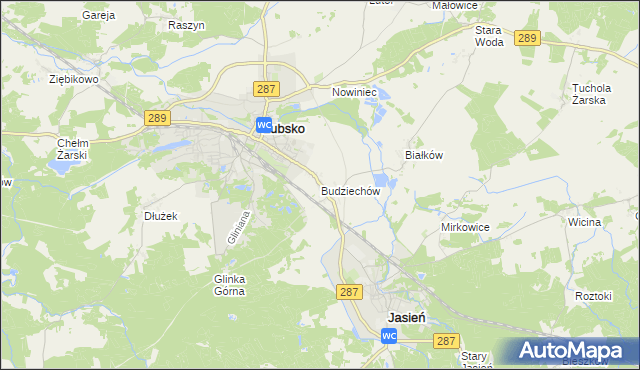 mapa Budziechów, Budziechów na mapie Targeo