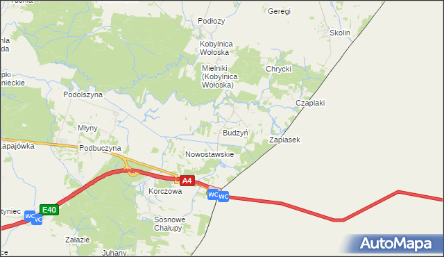 mapa Budzyń gmina Radymno, Budzyń gmina Radymno na mapie Targeo