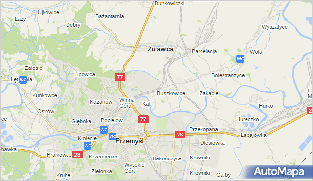 mapa Buszkowice gmina Żurawica, Buszkowice gmina Żurawica na mapie Targeo