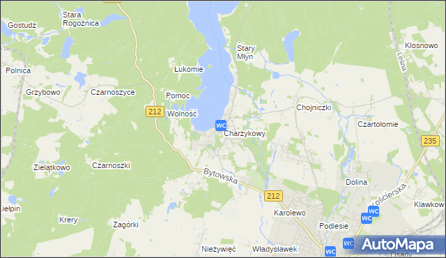 mapa Charzykowy, Charzykowy na mapie Targeo