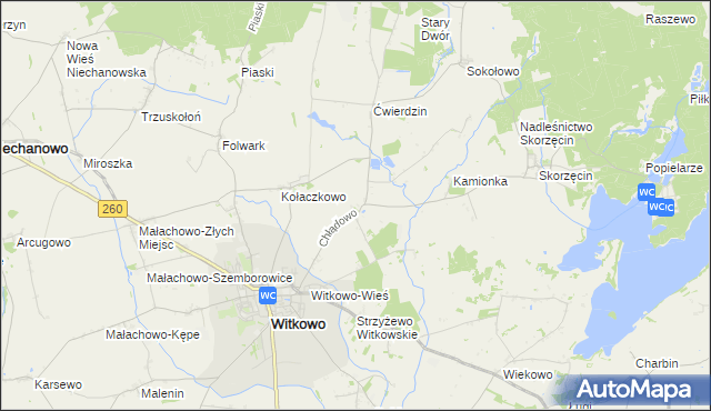 mapa Chłądowo, Chłądowo na mapie Targeo