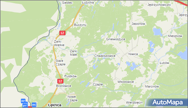 mapa Chwaliszowice, Chwaliszowice na mapie Targeo