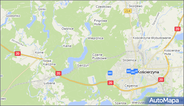 mapa Czarne Pustkowie, Czarne Pustkowie na mapie Targeo