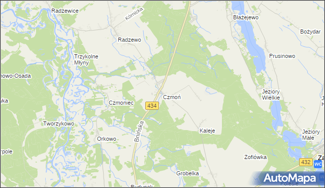 mapa Czmoń, Czmoń na mapie Targeo