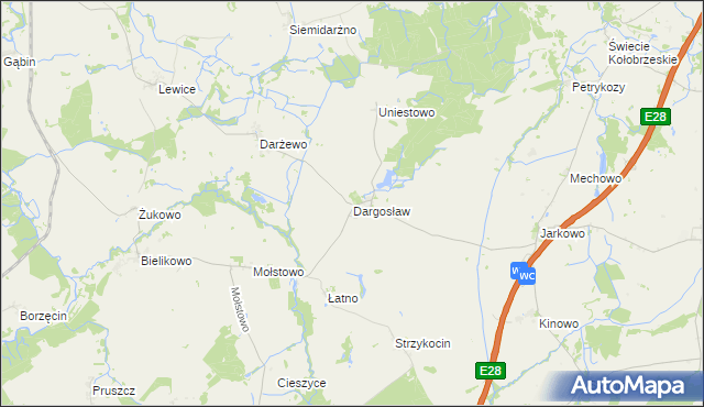 mapa Dargosław, Dargosław na mapie Targeo