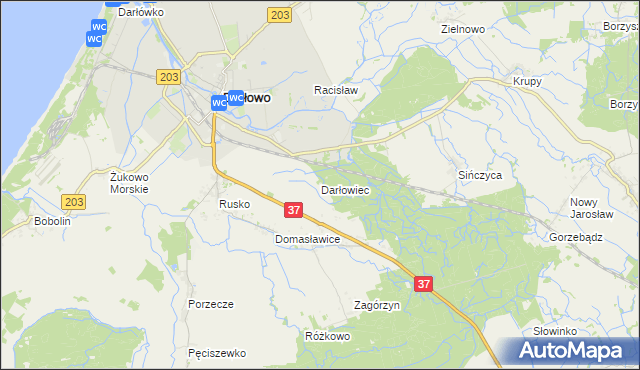 mapa Darłowiec, Darłowiec na mapie Targeo