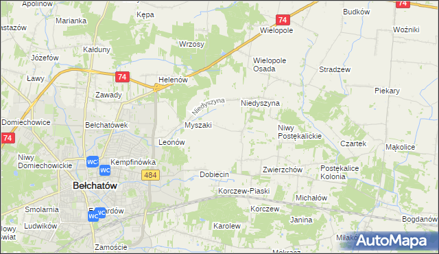 mapa Dobiecin-Kolonia, Dobiecin-Kolonia na mapie Targeo