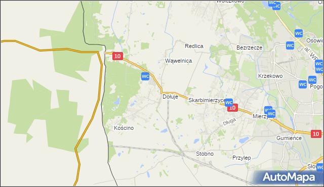 mapa Dołuje, Dołuje na mapie Targeo