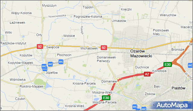 mapa Domaniewek Pierwszy, Domaniewek Pierwszy na mapie Targeo