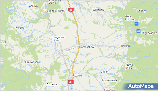 mapa Domaszków gmina Międzylesie, Domaszków gmina Międzylesie na mapie Targeo