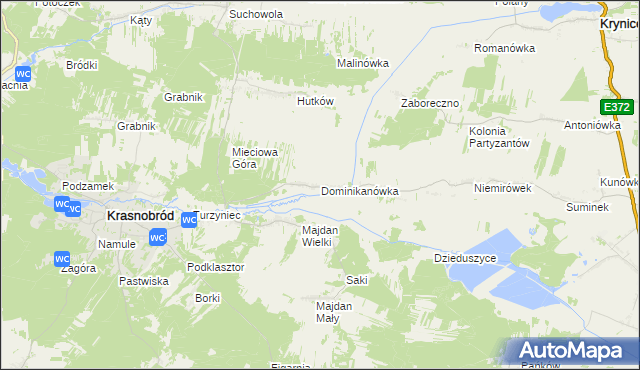 mapa Dominikanówka, Dominikanówka na mapie Targeo