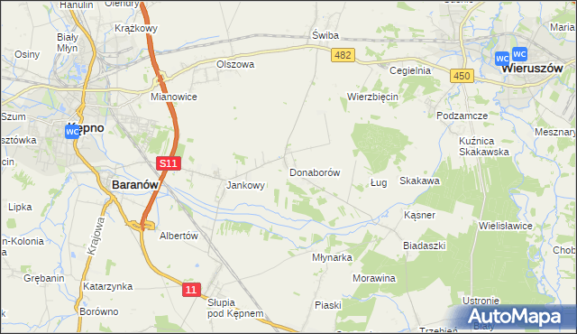 mapa Donaborów, Donaborów na mapie Targeo