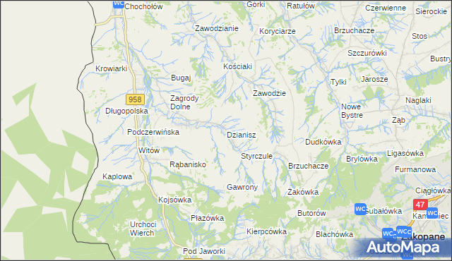 mapa Dzianisz, Dzianisz na mapie Targeo
