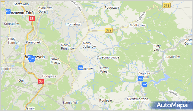 mapa Dziećmorowice, Dziećmorowice na mapie Targeo