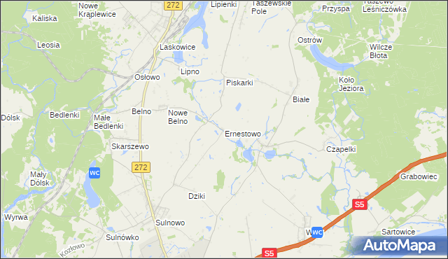 mapa Ernestowo, Ernestowo na mapie Targeo