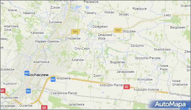 mapa Feliksów gmina Sochaczew, Feliksów gmina Sochaczew na mapie Targeo