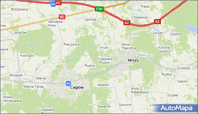 mapa Gajówka Rudnik, Gajówka Rudnik na mapie Targeo