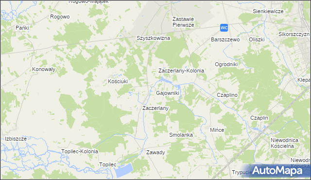 mapa Gajowniki, Gajowniki na mapie Targeo