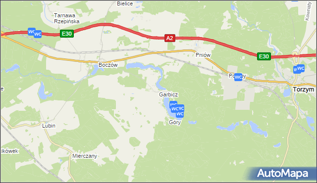 mapa Garbicz, Garbicz na mapie Targeo