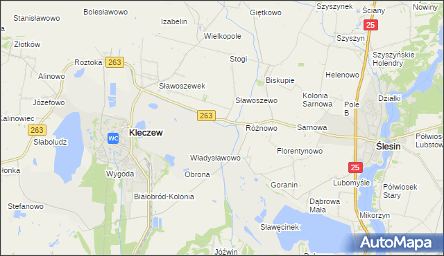 mapa Genowefa gmina Kleczew, Genowefa gmina Kleczew na mapie Targeo