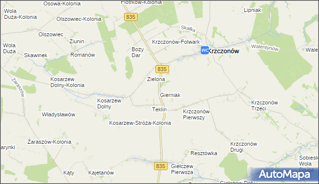 mapa Gierniak, Gierniak na mapie Targeo