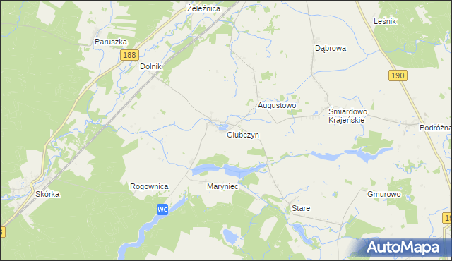 mapa Głubczyn, Głubczyn na mapie Targeo