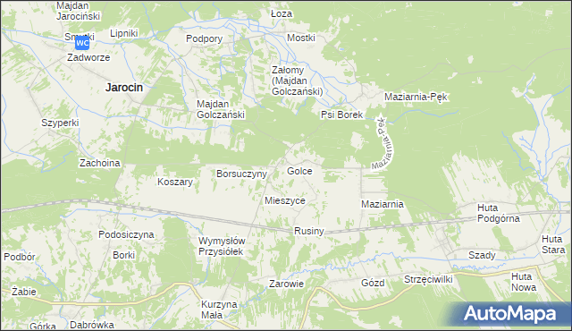 mapa Golce gmina Jarocin, Golce gmina Jarocin na mapie Targeo