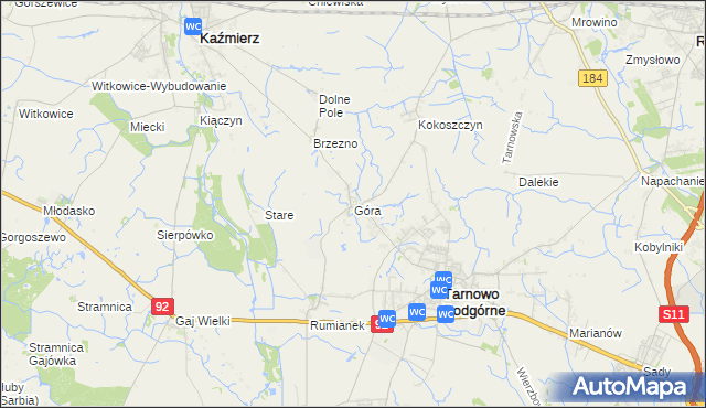 mapa Góra gmina Tarnowo Podgórne, Góra gmina Tarnowo Podgórne na mapie Targeo