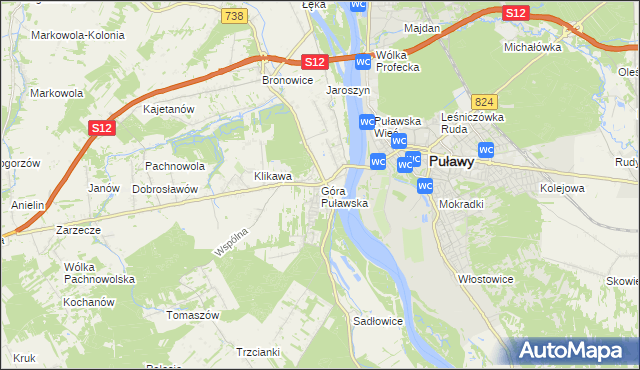 mapa Góra Puławska, Góra Puławska na mapie Targeo