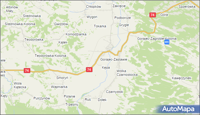 mapa Gorajec-Zastawie, Gorajec-Zastawie na mapie Targeo