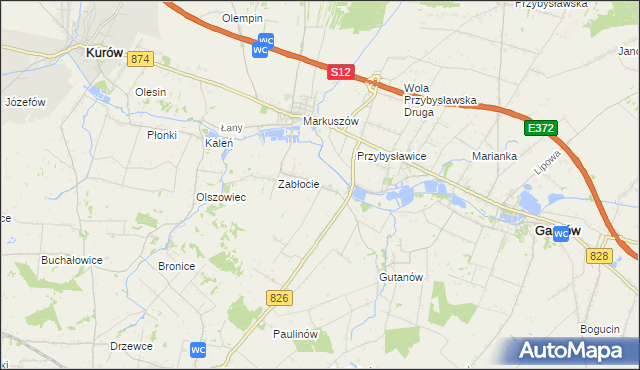 mapa Góry gmina Markuszów, Góry gmina Markuszów na mapie Targeo