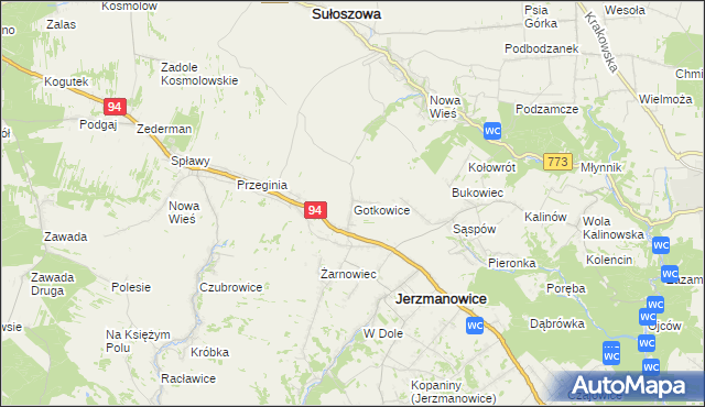 mapa Gotkowice, Gotkowice na mapie Targeo