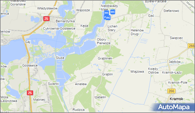 mapa Grąblinek, Grąblinek na mapie Targeo