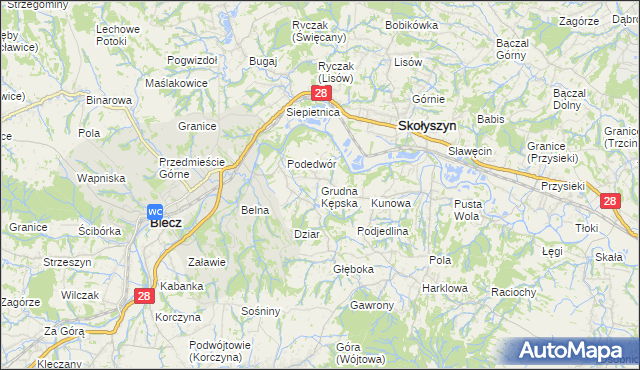 mapa Grudna Kępska, Grudna Kępska na mapie Targeo