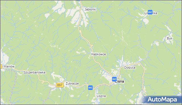 mapa Habkowce, Habkowce na mapie Targeo
