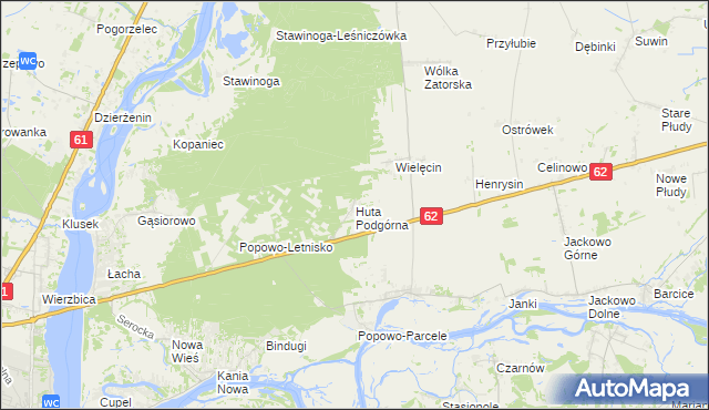 mapa Huta Podgórna gmina Somianka, Huta Podgórna gmina Somianka na mapie Targeo