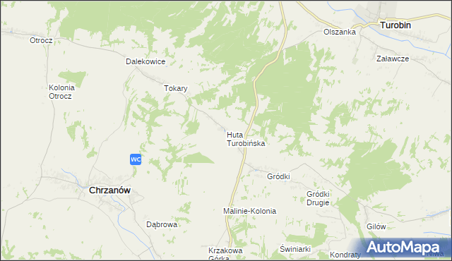 mapa Huta Turobińska, Huta Turobińska na mapie Targeo
