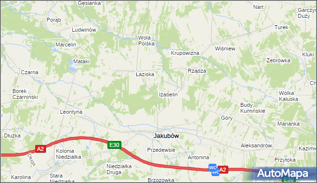 mapa Izabelin gmina Jakubów, Izabelin gmina Jakubów na mapie Targeo