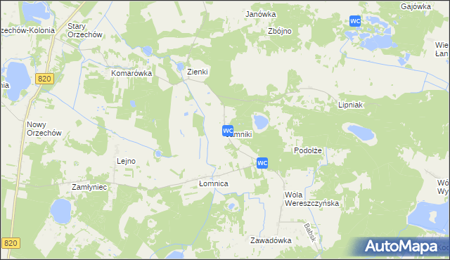 mapa Jamniki, Jamniki na mapie Targeo