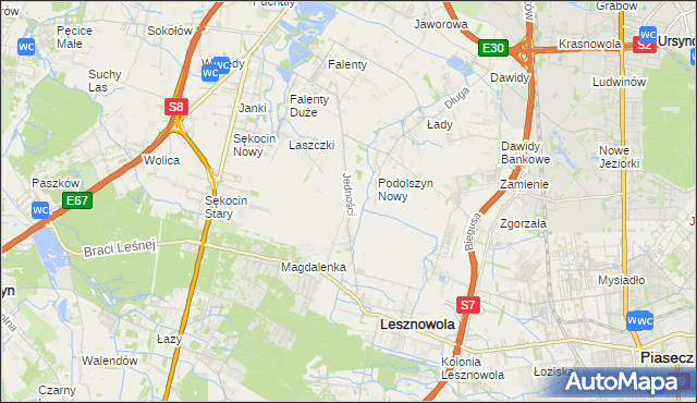 mapa Janczewice, Janczewice na mapie Targeo