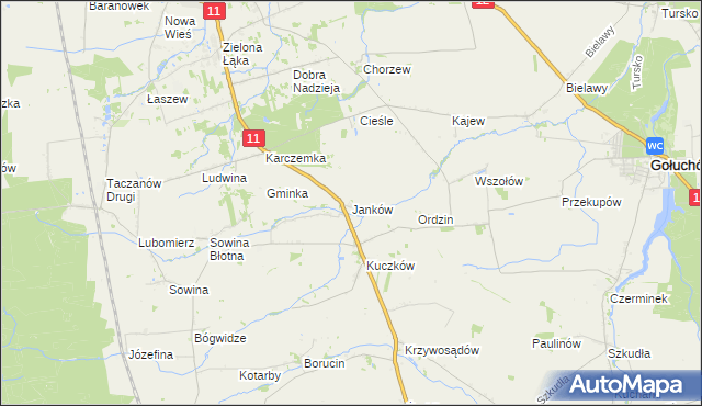 mapa Janków gmina Pleszew, Janków gmina Pleszew na mapie Targeo