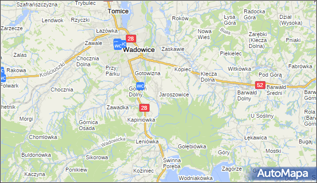 mapa Jaroszowice, Jaroszowice na mapie Targeo