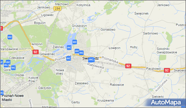 mapa Jasin gmina Swarzędz, Jasin gmina Swarzędz na mapie Targeo