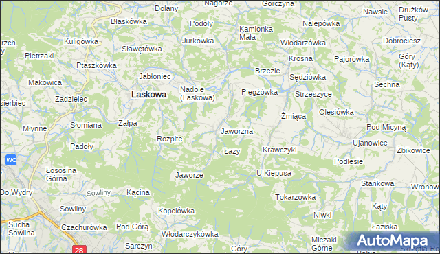 mapa Jaworzna, Jaworzna na mapie Targeo