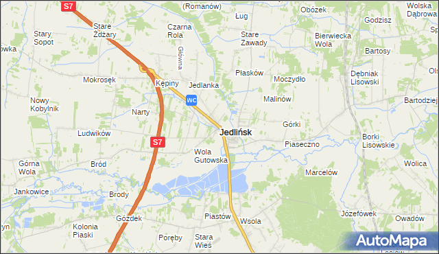 mapa Jedlińsk, Jedlińsk na mapie Targeo