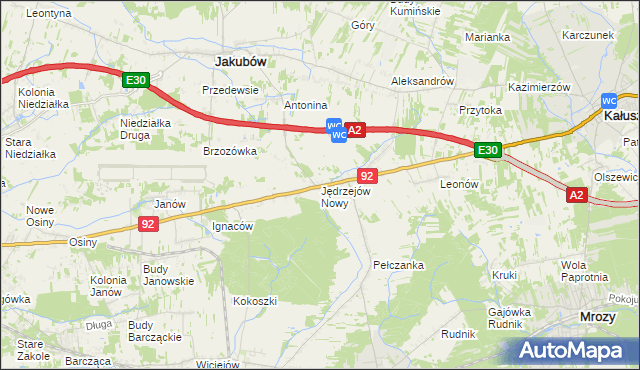 mapa Jędrzejów Nowy, Jędrzejów Nowy na mapie Targeo