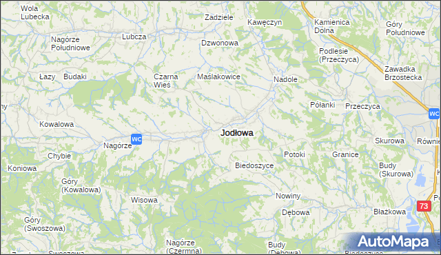 mapa Jodłowa, Jodłowa na mapie Targeo