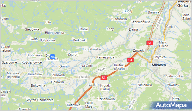 mapa Kamesznica, Kamesznica na mapie Targeo