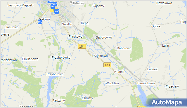 mapa Kąsinowo, Kąsinowo na mapie Targeo