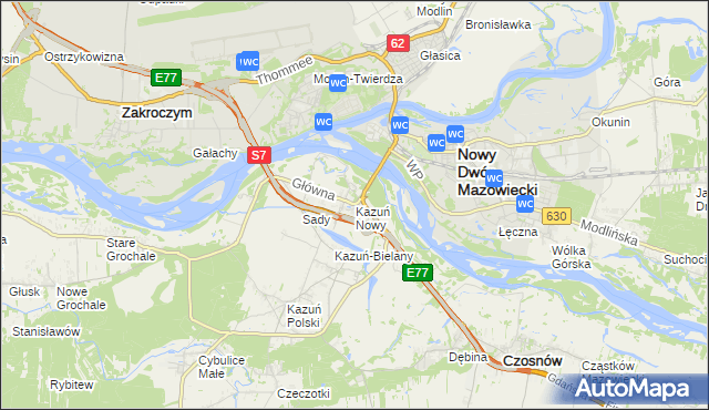 mapa Kazuń Nowy, Kazuń Nowy na mapie Targeo